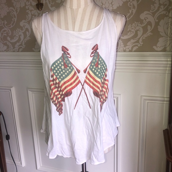 Wildfox American flag tank top...Size L - Picture 2 of 4